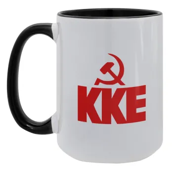 ΚΚΕ, Κούπα Mega 15oz, κεραμική Μαύρη, 450ml