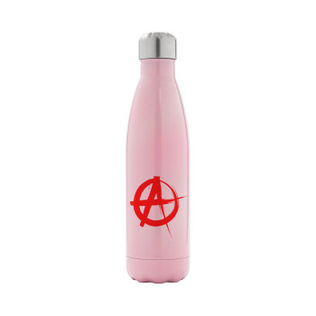 Anarchy, Μεταλλικό παγούρι θερμός Ροζ Ιριδίζον (Stainless steel), διπλού τοιχώματος, 500ml