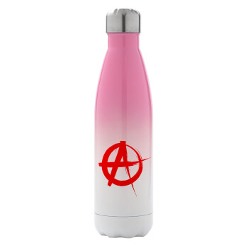 Anarchy, Metal mug thermos Pink/White (Stainless steel), double wall, 500ml