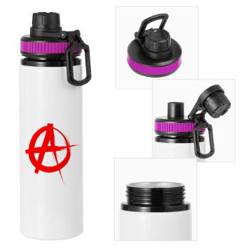 Anarchy, Metallic water bottle with safety lid, 850ml aluminum