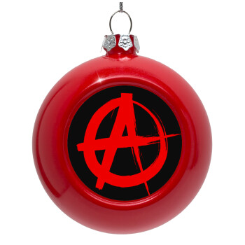 Anarchy, Red Christmas tree ornament bauble 8cm