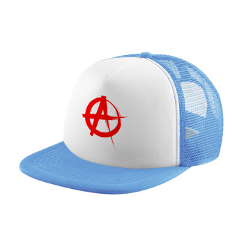 Anarchy, Καπέλο Soft Trucker με Δίχτυ Γαλάζιο/Λευκό