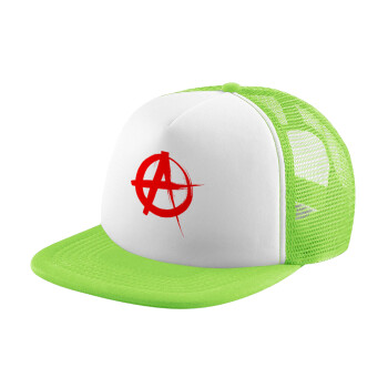 Anarchy, Καπέλο Soft Trucker με Δίχτυ Πράσινο/Λευκό