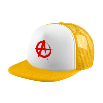 Anarchy, Καπέλο Soft Trucker με Δίχτυ Κίτρινο/White 
