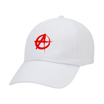Anarchy, Καπέλο Ενηλίκων Baseball Λευκό 5-φύλλο (POLYESTER, ΕΝΗΛΙΚΩΝ, UNISEX, ONE SIZE)