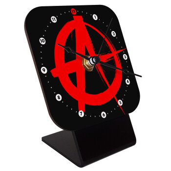 Anarchy, Quartz Wooden table clock with hands (10cm)