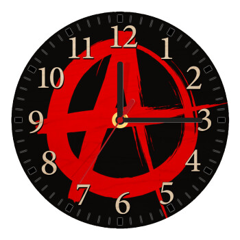 Anarchy, Ρολόι τοίχου ξύλινο plywood (20cm)
