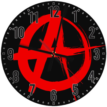Anarchy, Ρολόι τοίχου ξύλινο (30cm)