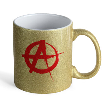 Anarchy, Κούπα Χρυσή Glitter που γυαλίζει, κεραμική, 330ml