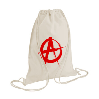 Anarchy, Τσάντα πλάτης πουγκί GYMBAG natural (28x40cm)