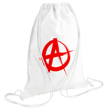 Anarchy, Τσάντα πλάτης πουγκί GYMBAG λευκή (28x40cm)