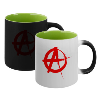 Anarchy, Κούπα Μαγική εσωτερικό πράσινο, κεραμική 330ml που αλλάζει χρώμα με το ζεστό ρόφημα