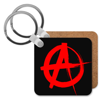 Anarchy, Μπρελόκ Ξύλινο τετράγωνο MDF