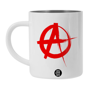 Anarchy, BIG Mug Stainless steel double wall (450ml, White)