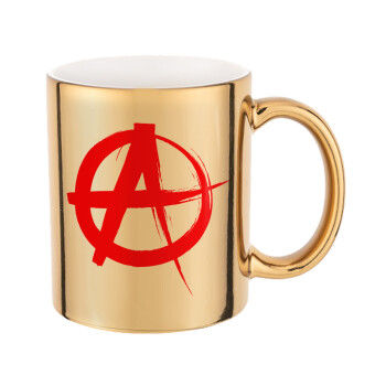 Anarchy, Mug ceramic, gold mirror, 330ml
