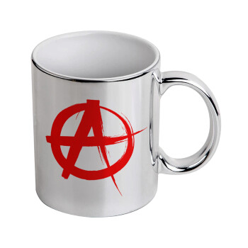 Anarchy, Mug ceramic, silver mirror, 330ml