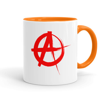 Anarchy, Κούπα χρωματιστή πορτοκαλί, κεραμική, 330ml