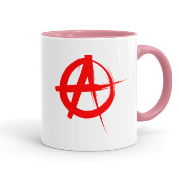 Anarchy, Mug colored pink, ceramic, 330ml