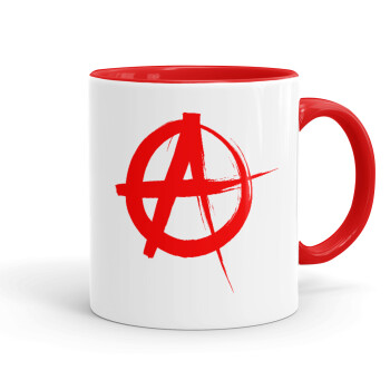 Anarchy, Κούπα χρωματιστή κόκκινη, κεραμική, 330ml
