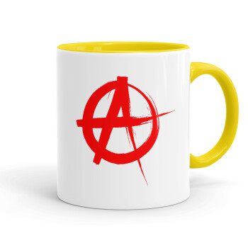 Anarchy, Κούπα χρωματιστή κίτρινη, κεραμική, 330ml