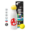 Tennis ball Metal mug thermos White, double wall, 550ml