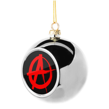 Anarchy, Χριστουγεννιάτικη μπάλα δένδρου Ασημένια 8cm