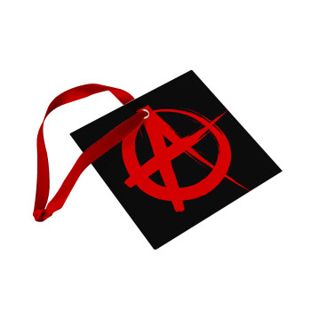 Anarchy, Christmas ornament, glass square ornament 9x9cm