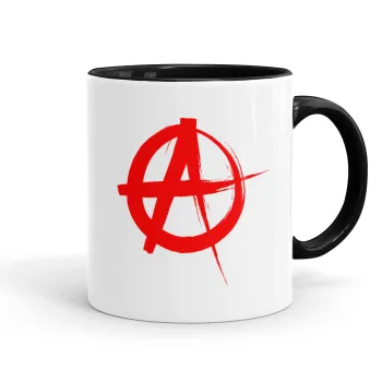 Anarchy, Κούπα χρωματιστή μαύρη, κεραμική, 330ml