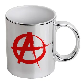 Anarchy, Mug ceramic, silver mirror, 330ml