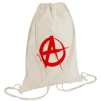 Anarchy, Τσάντα πλάτης πουγκί GYMBAG natural (28x40cm)