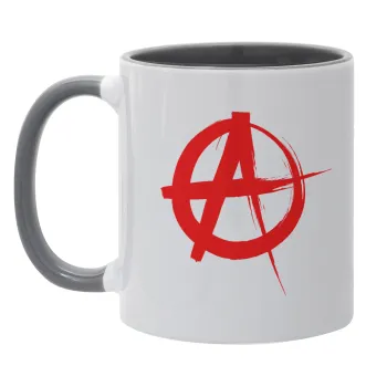 Anarchy, Κούπα χρωματιστή γκρι, κεραμική, 330ml