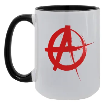 Anarchy, Κούπα Mega 15oz, κεραμική Μαύρη, 450ml