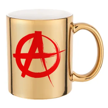 Anarchy, Κούπα κεραμική, χρυσή καθρέπτης, 330ml