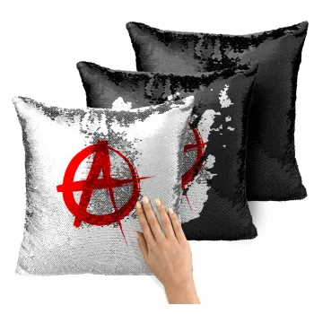 Anarchy, Μαξιλάρι καναπέ Μαγικό Μαύρο με πούλιες 40x40cm περιέχεται το γέμισμα