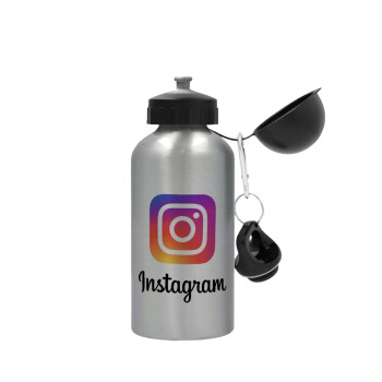 Instagram, Μεταλλικό παγούρι νερού, Ασημένιο, αλουμινίου 500ml