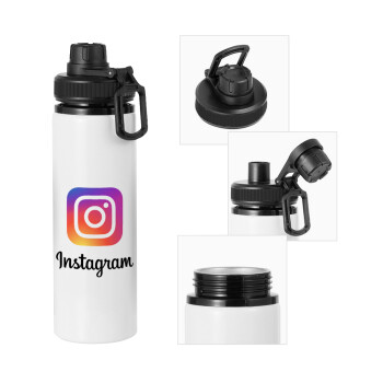 Instagram, Μεταλλικό παγούρι νερού με καπάκι ασφαλείας, αλουμινίου 850ml