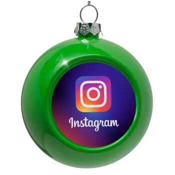 Instagram, Green Christmas tree ornament bauble 8cm