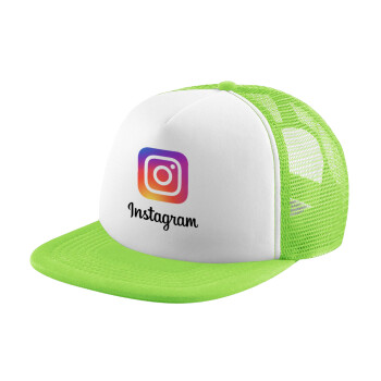 Instagram, Καπέλο Soft Trucker με Δίχτυ Πράσινο/Λευκό