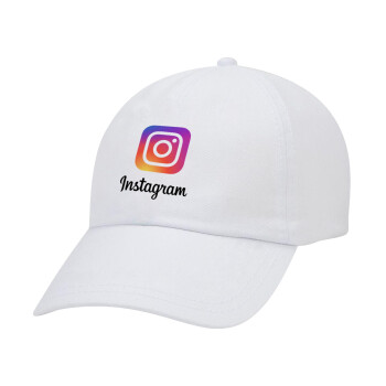 Instagram, Καπέλο Baseball Λευκό (5-φύλλο, unisex)