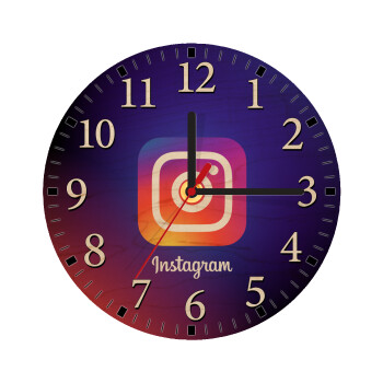 Instagram, Ρολόι τοίχου ξύλινο plywood (20cm)