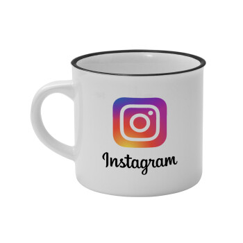 Instagram, Κούπα κεραμική vintage Λευκή/Μαύρη 230ml