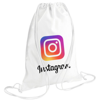 Instagram, Τσάντα πλάτης πουγκί GYMBAG λευκή (28x40cm)