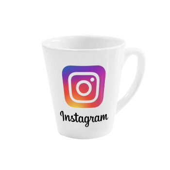 Instagram, Κούπα κωνική Latte Λευκή, κεραμική, 300ml