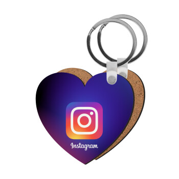 Instagram, Μπρελόκ Ξύλινο καρδιά MDF