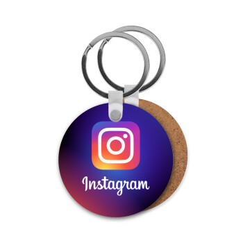 Instagram, Μπρελόκ Ξύλινο στρογγυλό MDF Φ5cm