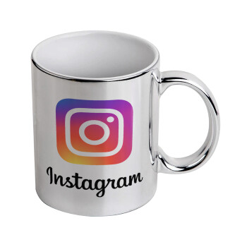 Instagram, Κούπα κεραμική, ασημένια καθρέπτης, 330ml