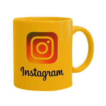 Instagram, Κούπα, κεραμική κίτρινη, 330ml (1 τεμάχιο)