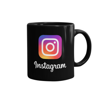 Instagram, Κούπα Μαύρη, κεραμική, 330ml