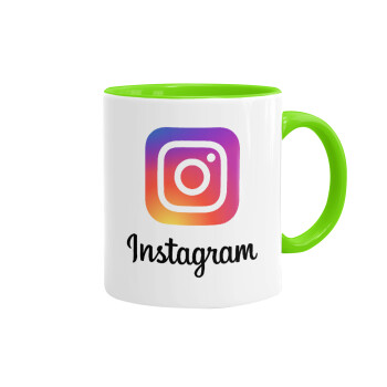 Instagram, Mug colored light green, ceramic, 330ml