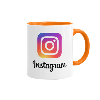 Instagram, Κούπα χρωματιστή πορτοκαλί, κεραμική, 330ml